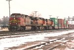 Westbound stack train rolls through University